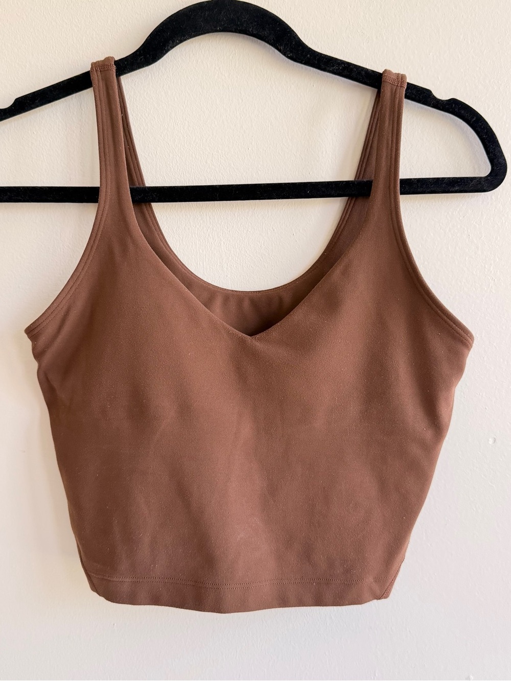 Lululemon Women's Brown Crop Tank Top - Classic Scoop Neck